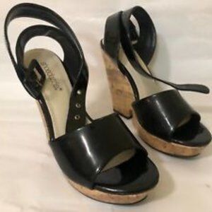 Shoedazzle Heels Wood Style (Size 7.5)